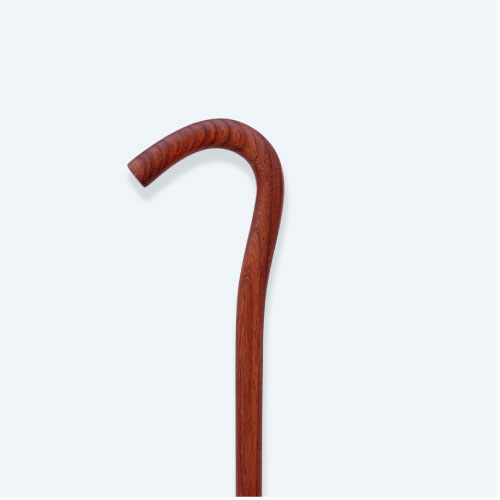عصا خيزران إماراتية تراثية بمقبض منحني ونقشة خشبية طبيعية - Traditional Wooden Cane.