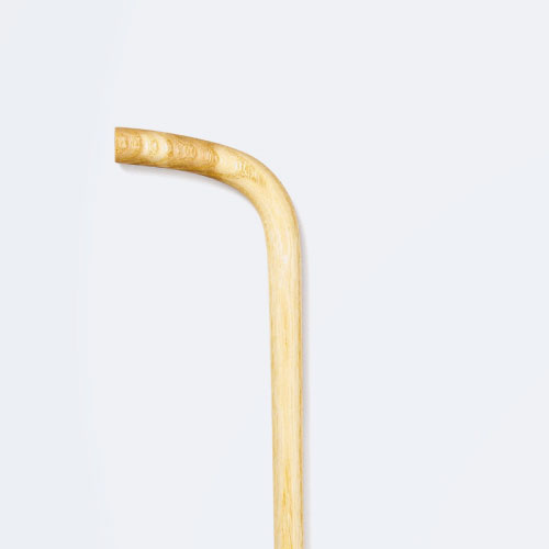 عصا خيزران إماراتية تراثية بمقبض منحني ونقشة خشبية طبيعية - Traditional Wooden Cane.